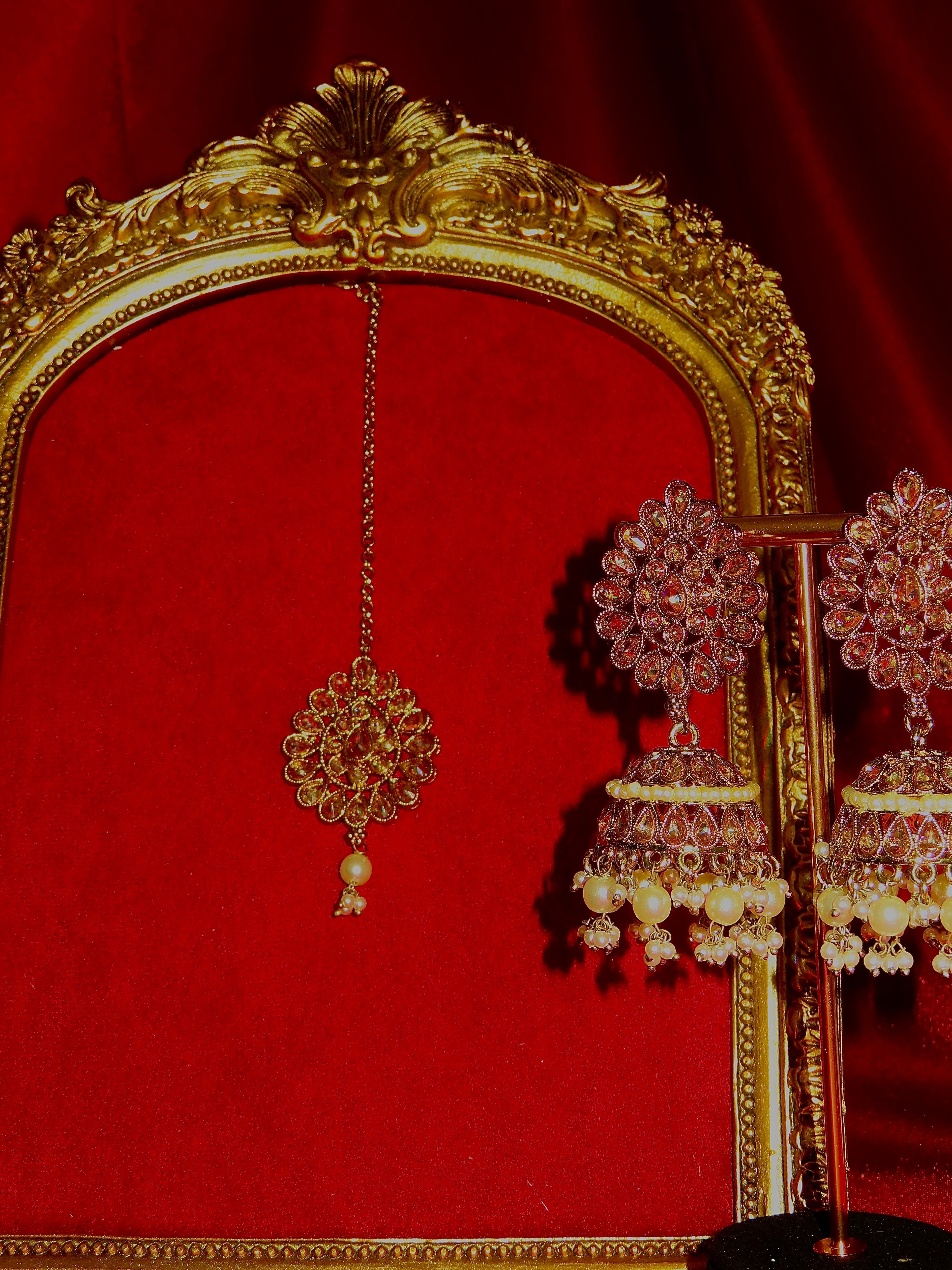 Noor Polki Jhumki & Tikka Set