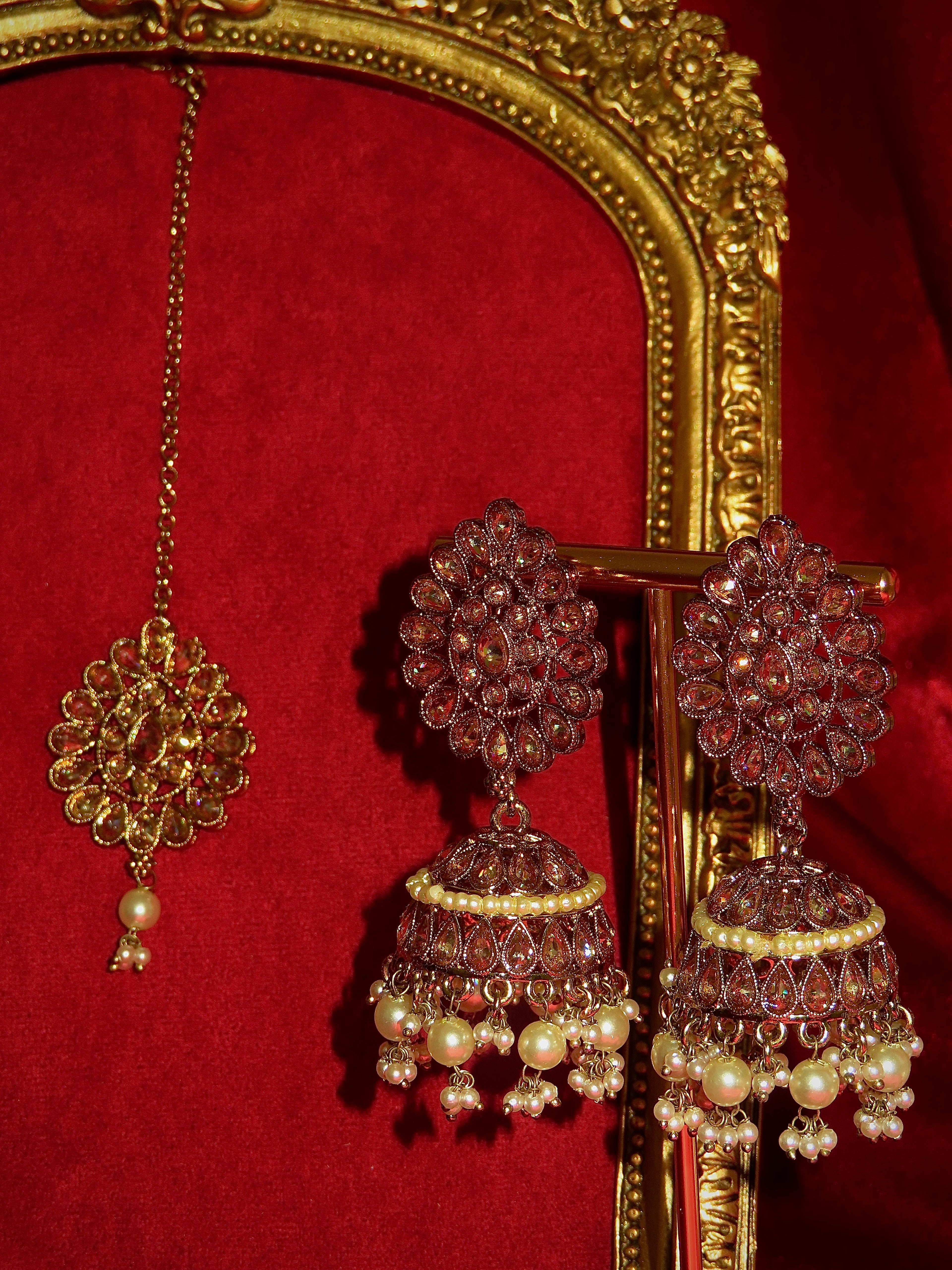 Noor Polki Jhumki & Tikka Set