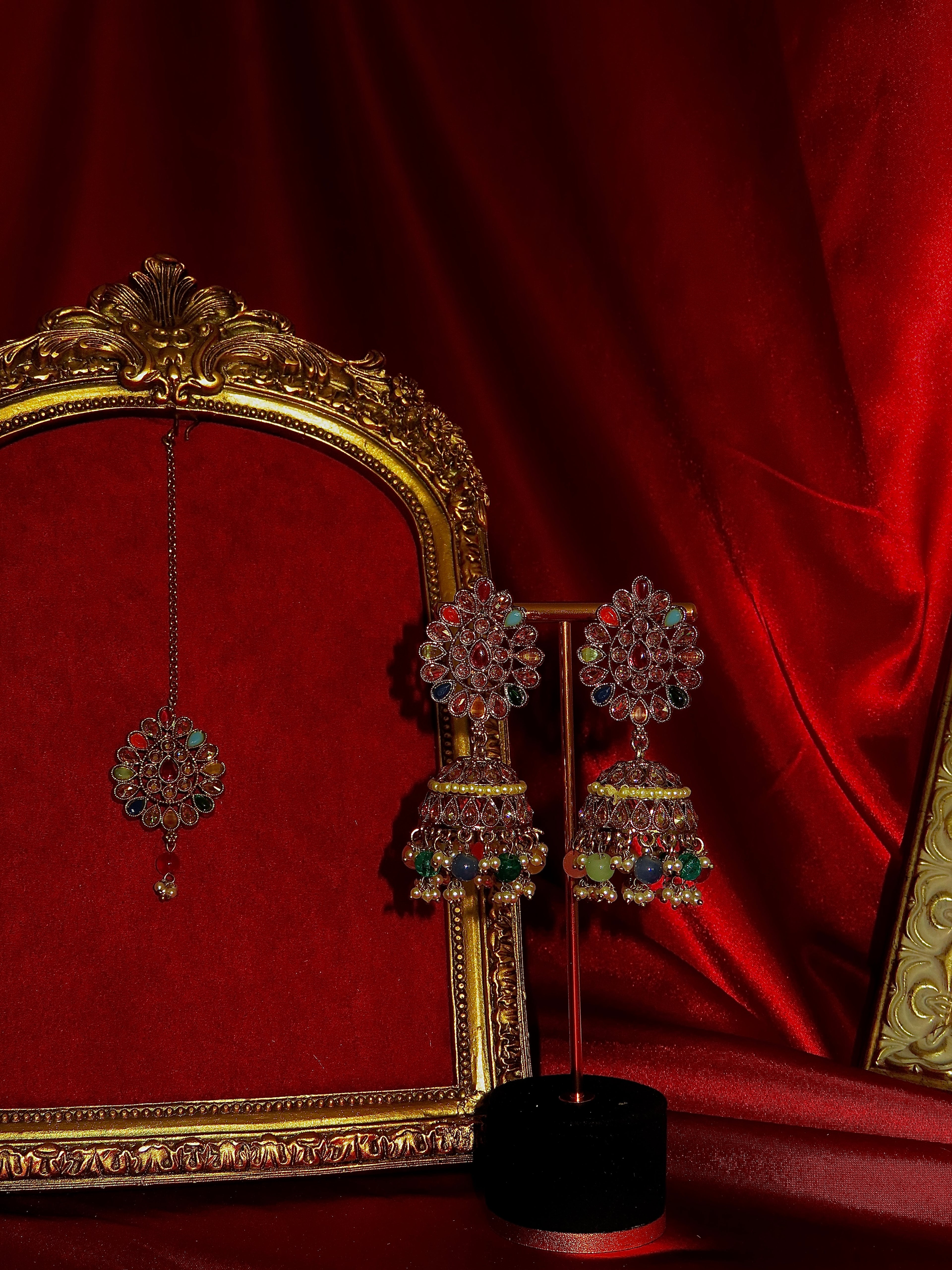 Noor Polki Jhumki & Tikka Set