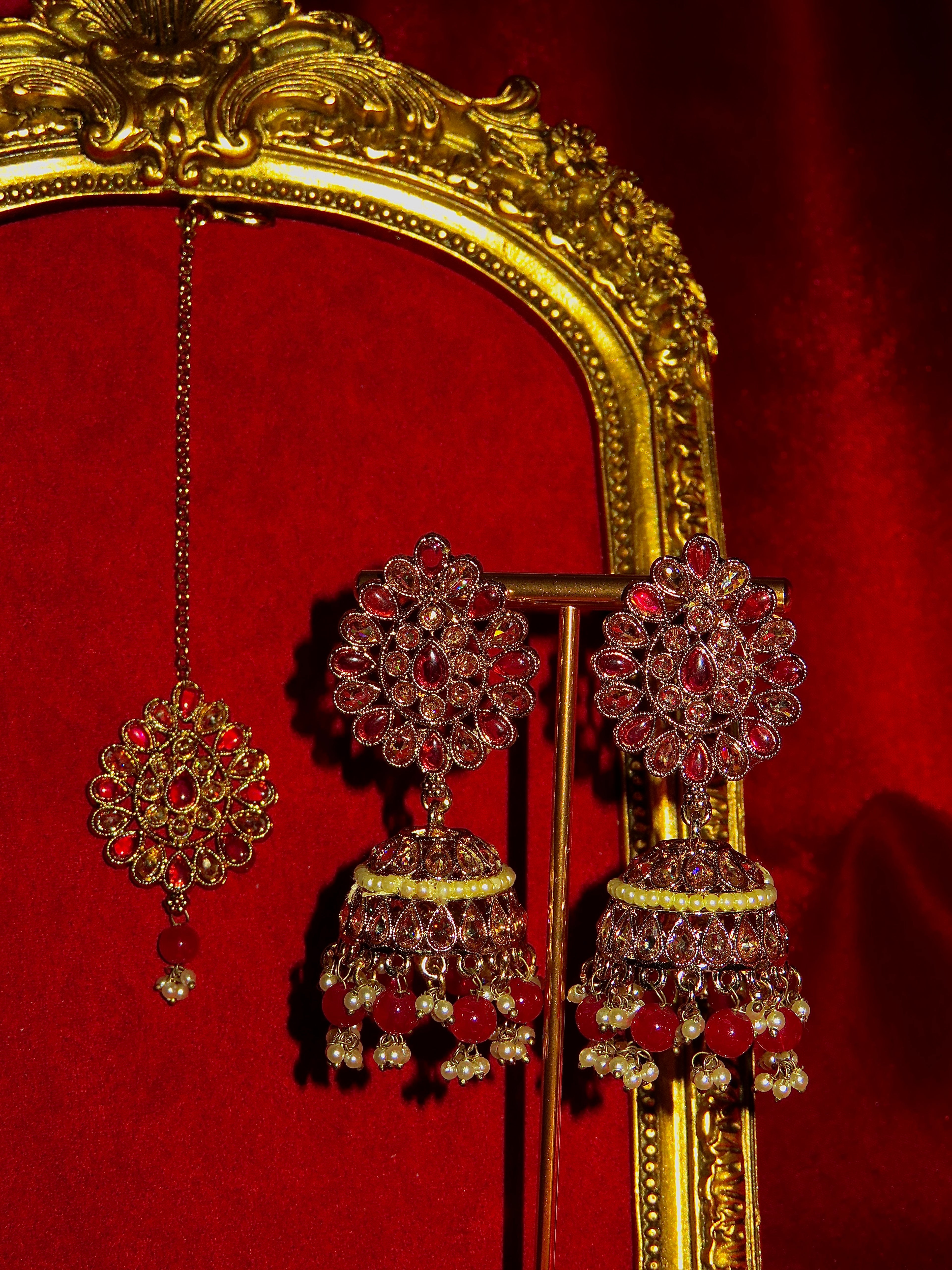 Noor Polki Jhumki & Tikka Set