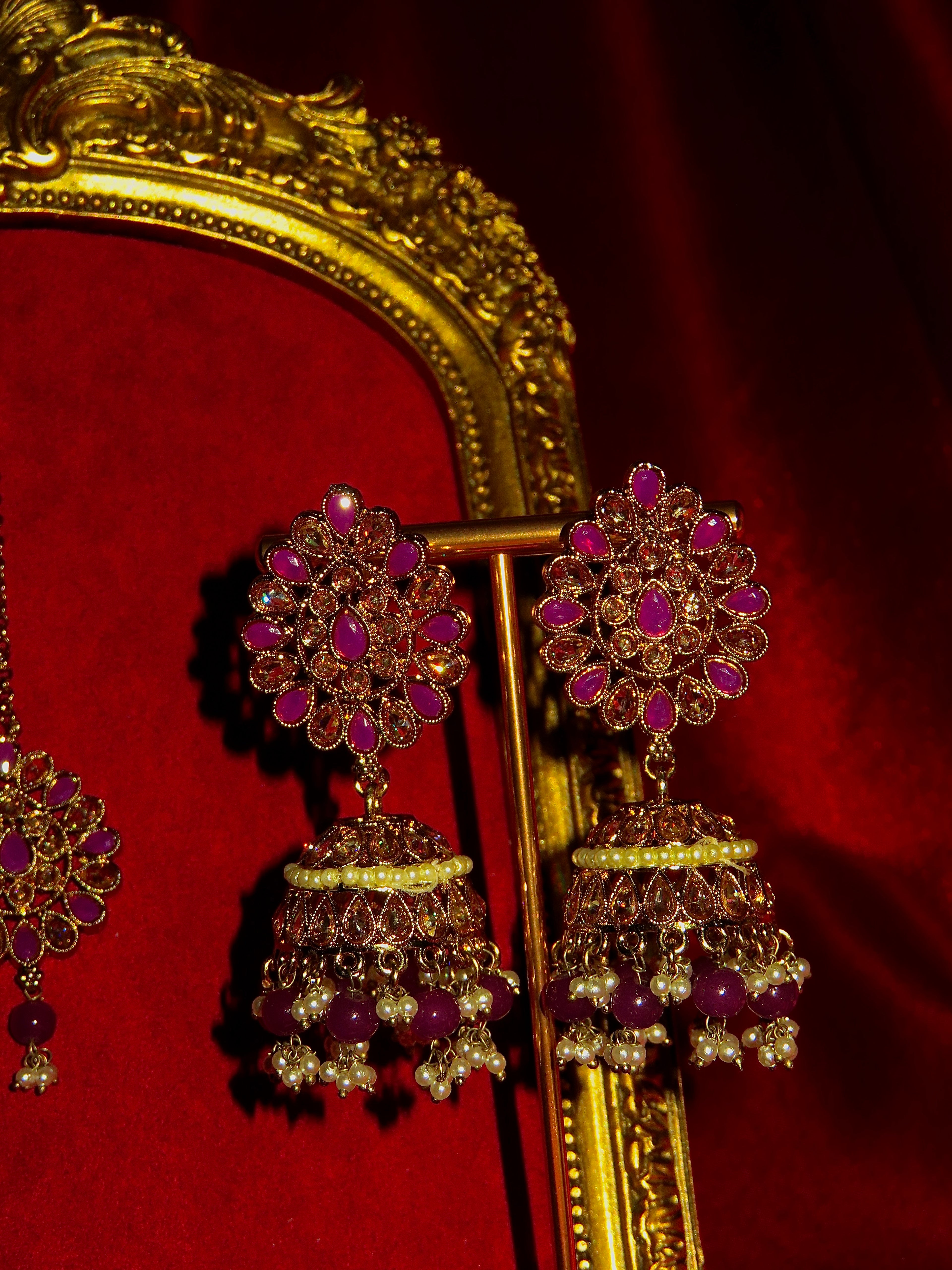 Noor Polki Jhumki & Tikka Set
