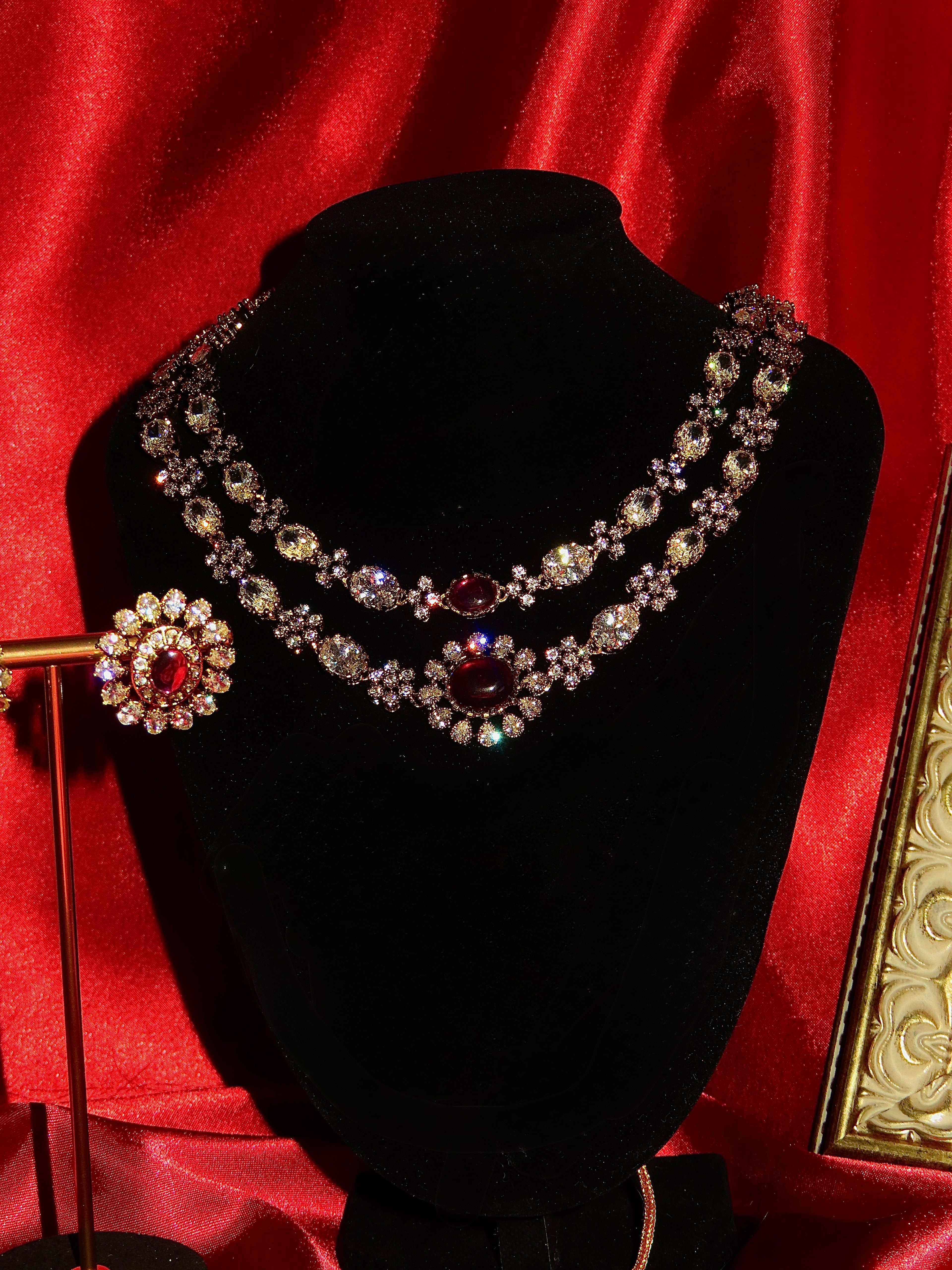 Nerina Floral 2 Layer Necklace Set