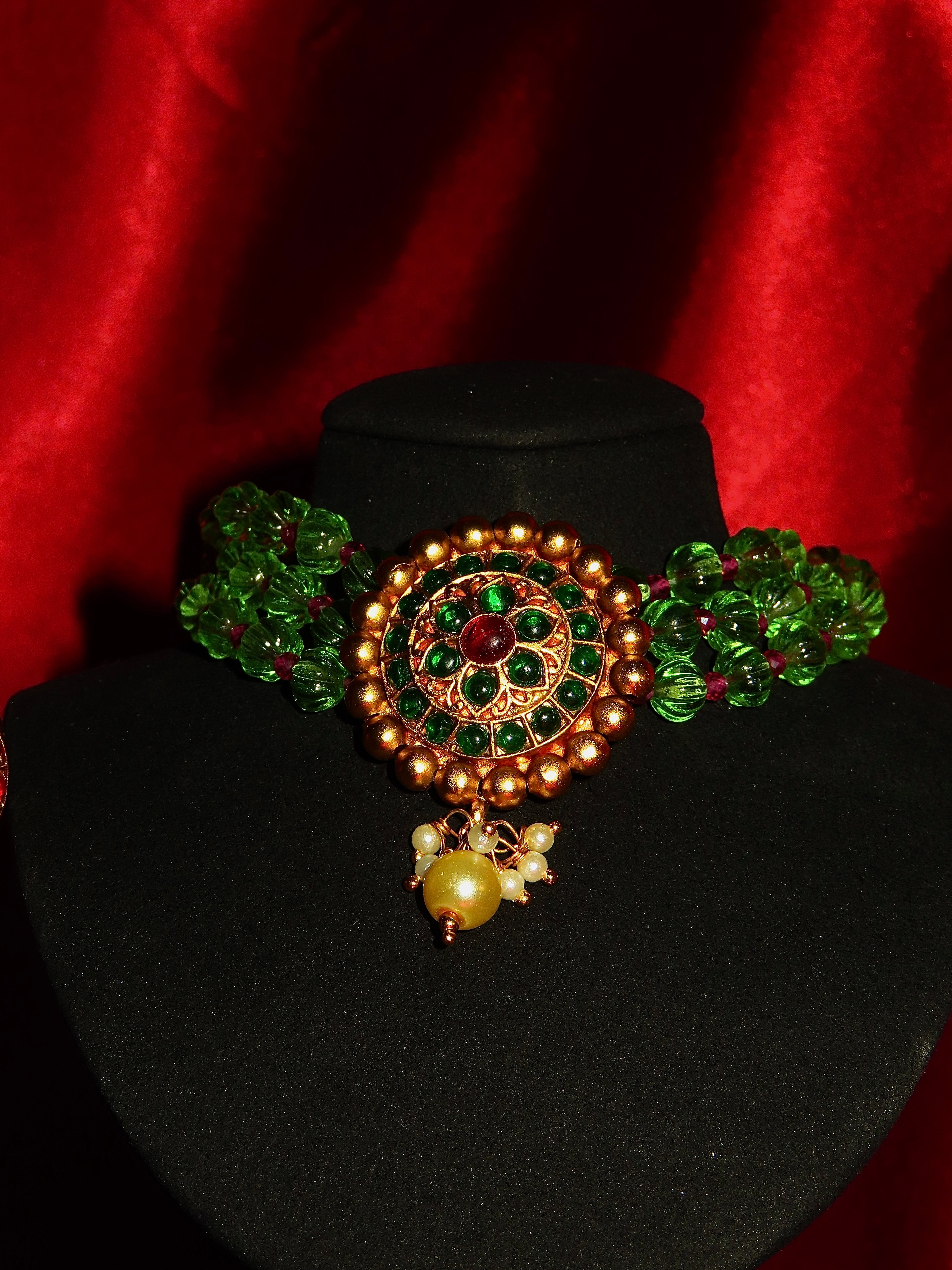 Riyana Kundan Beaded Choker Set