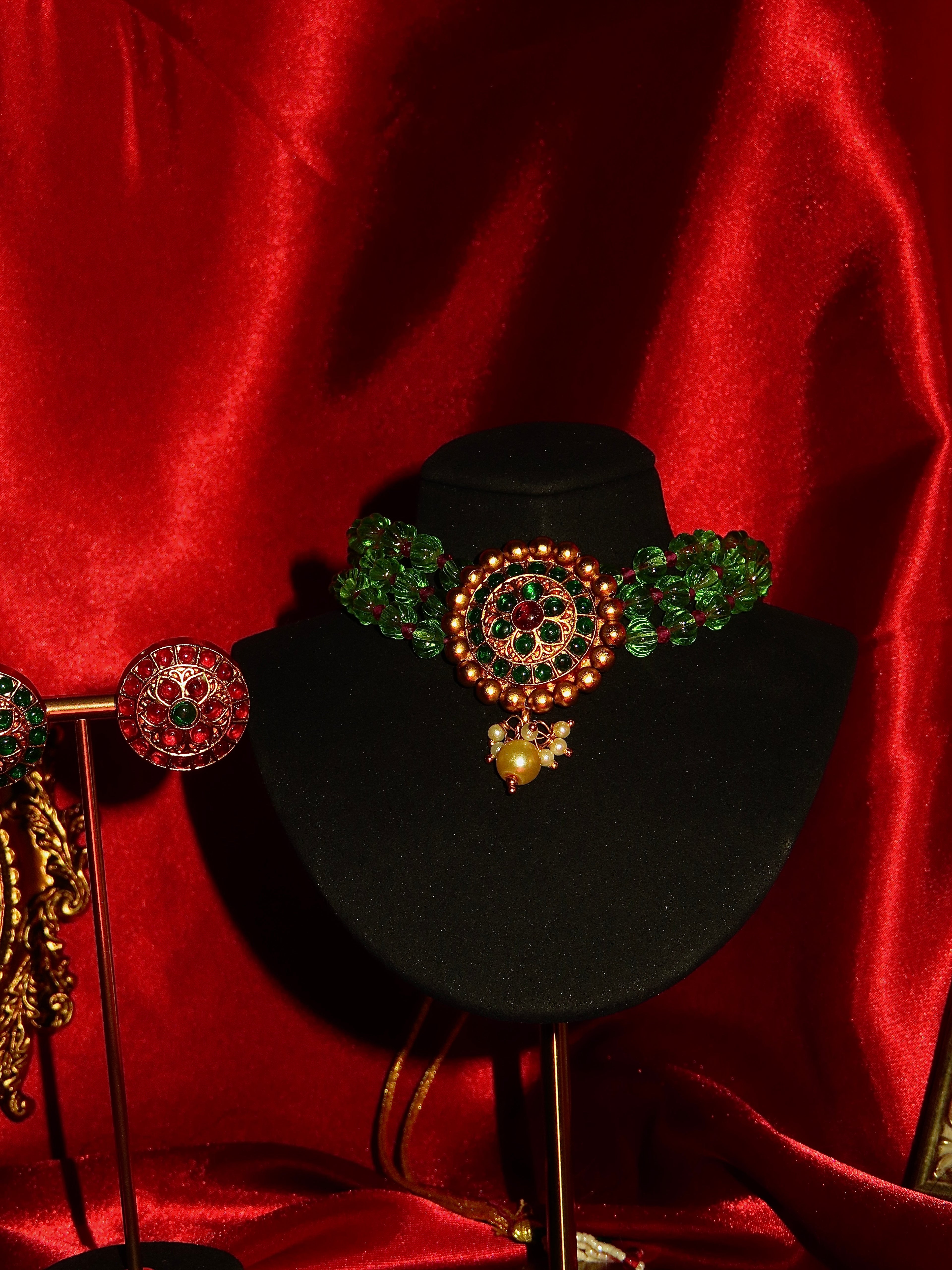 Riyana Kundan Beaded Choker Set