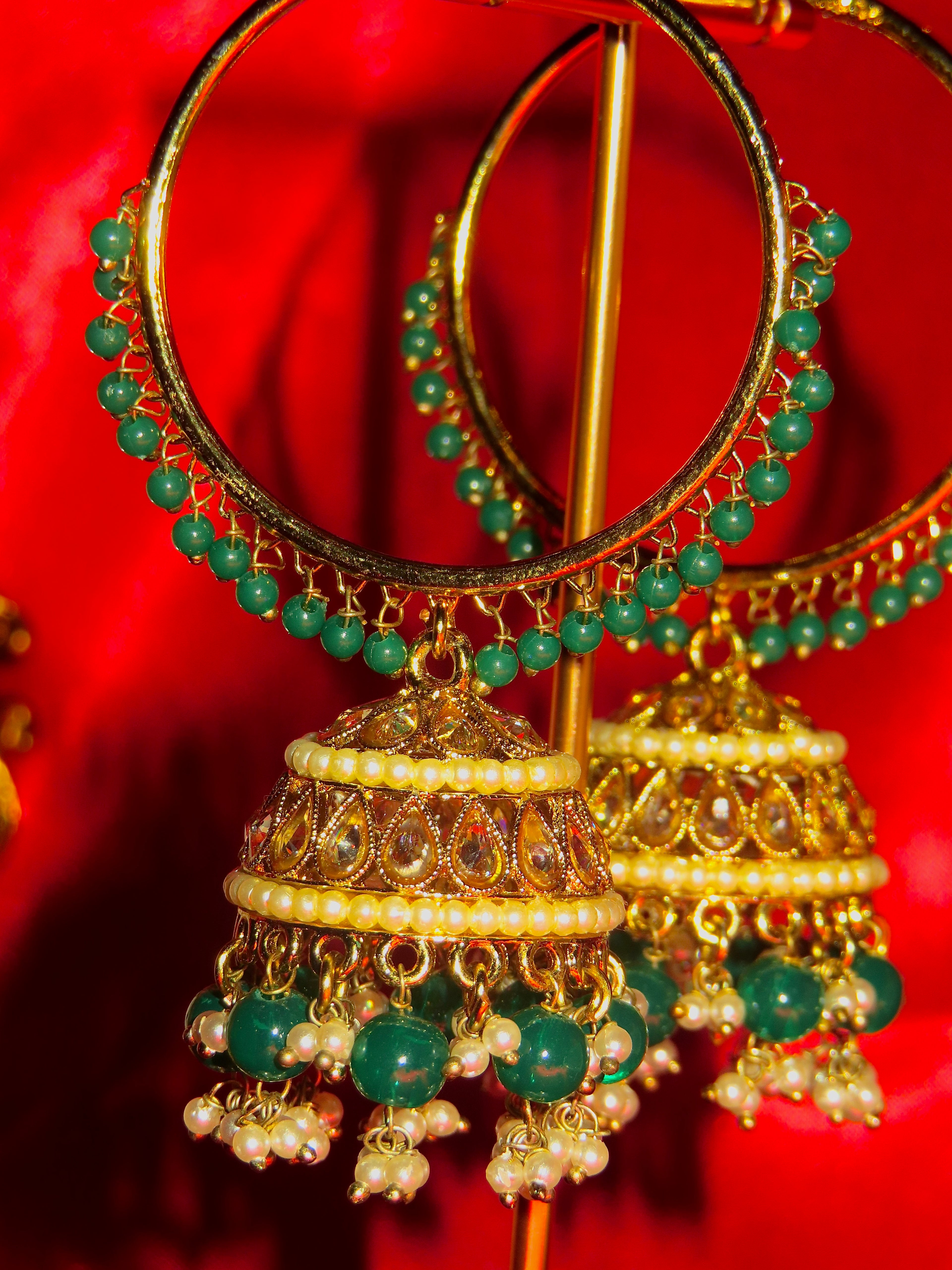 Vela  - Hoop Jhumka Polki Earring