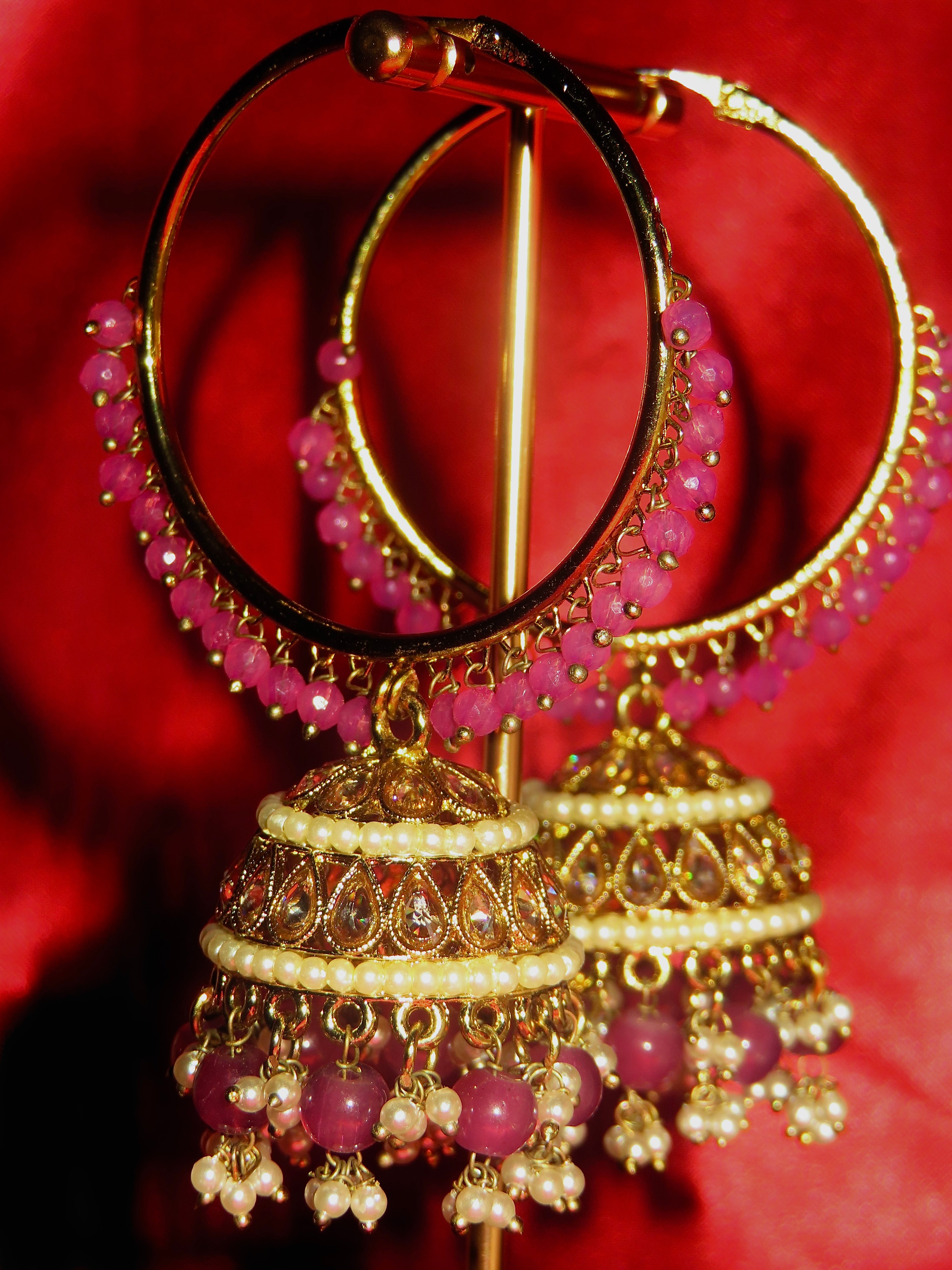 Vela  - Hoop Jhumka Polki Earring