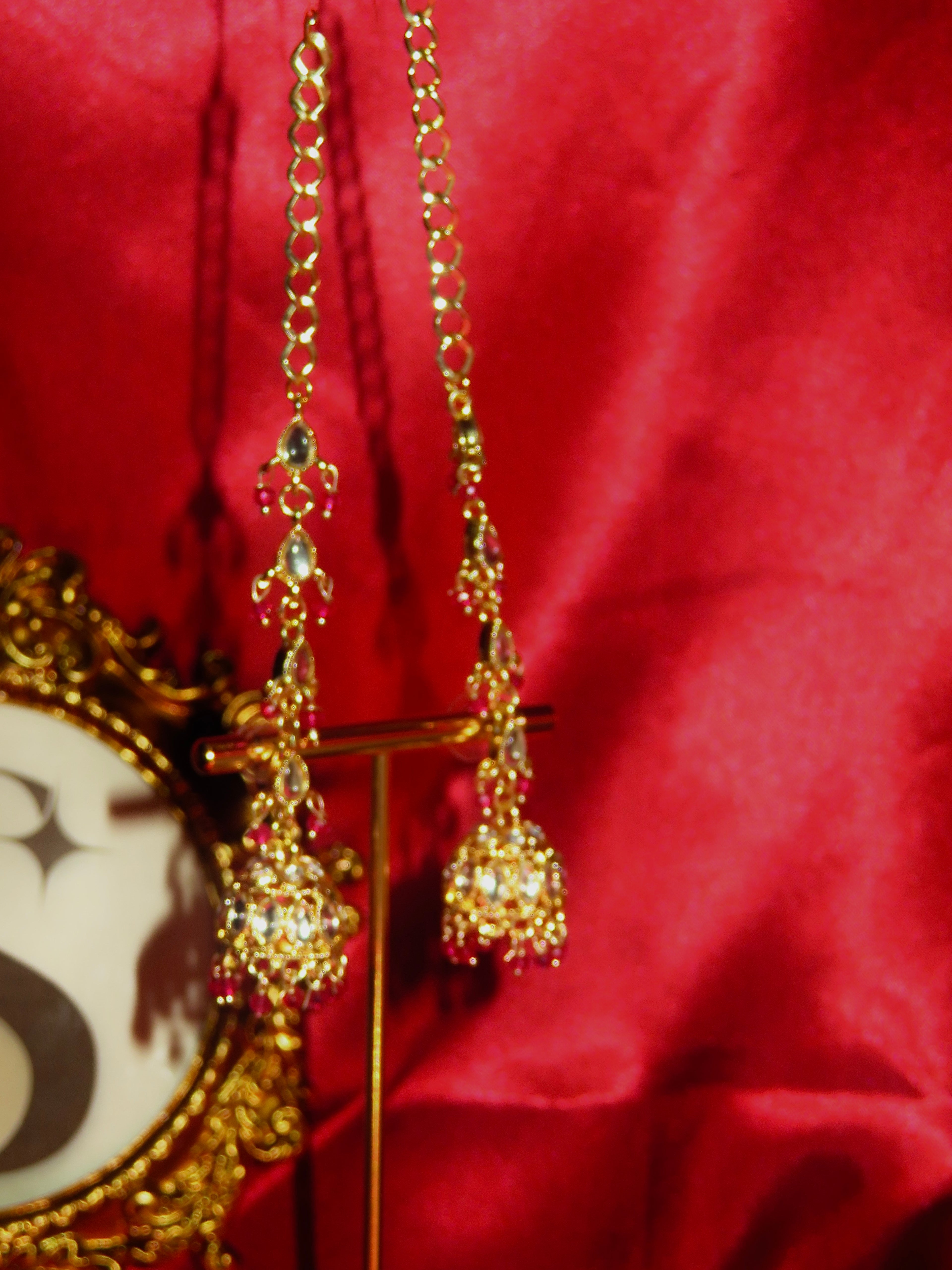 Rohini Chain Kundan Jhumka