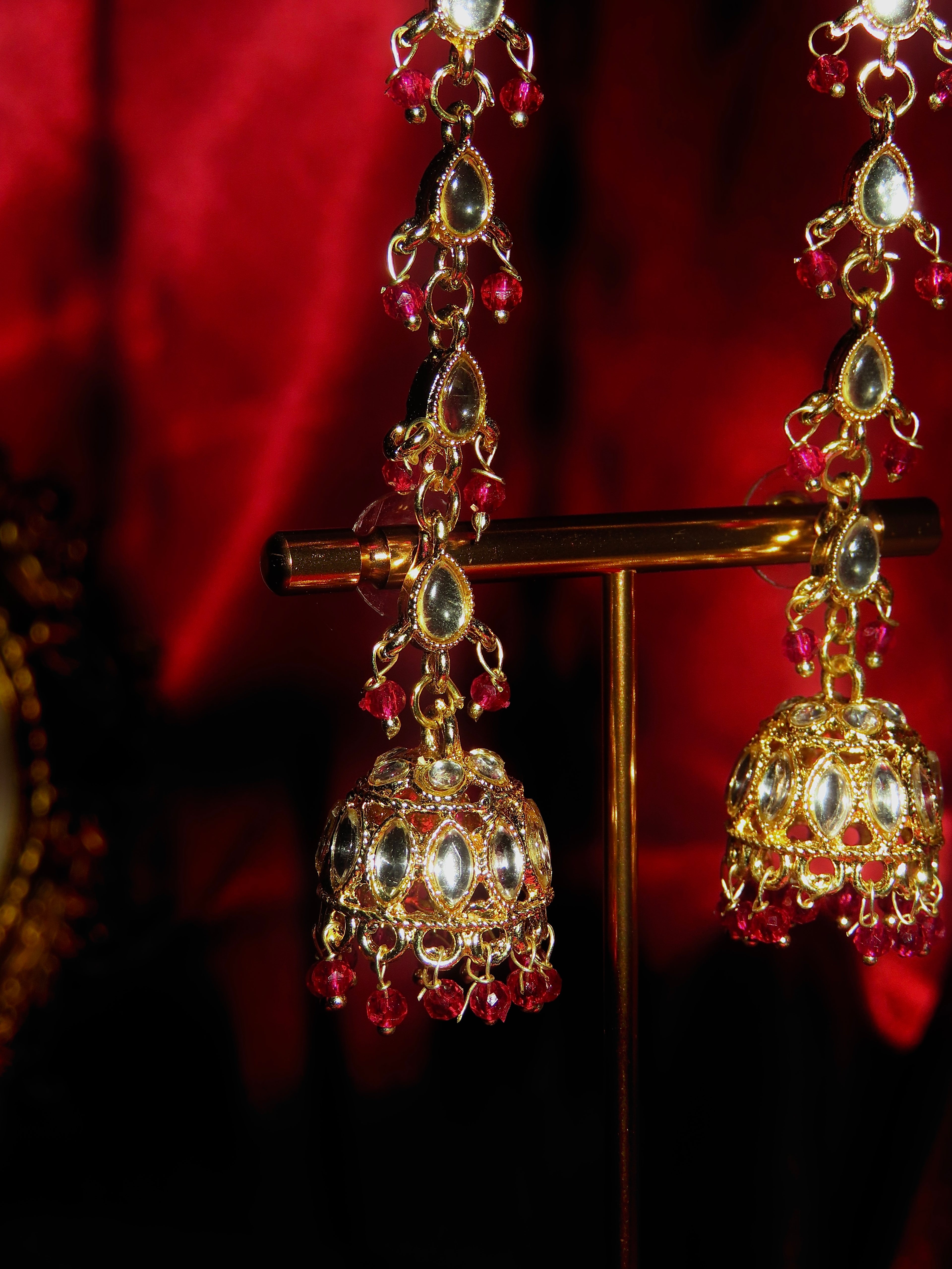 Rohini Chain Kundan Jhumka
