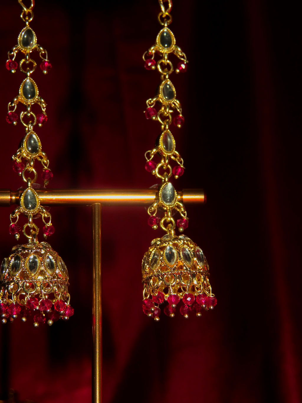 Rohini Chain Kundan Jhumka