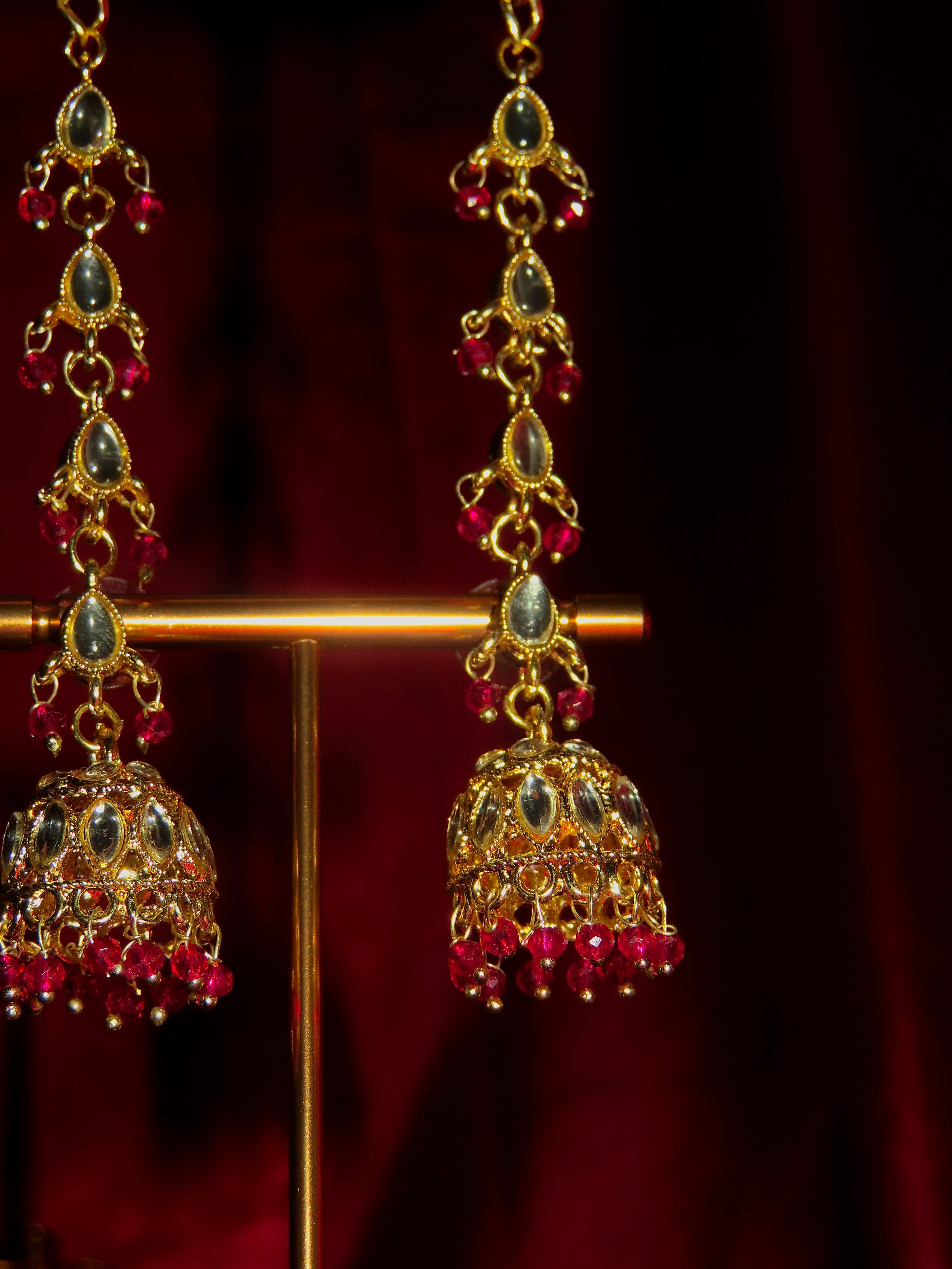Rohini Chain Kundan Jhumka
