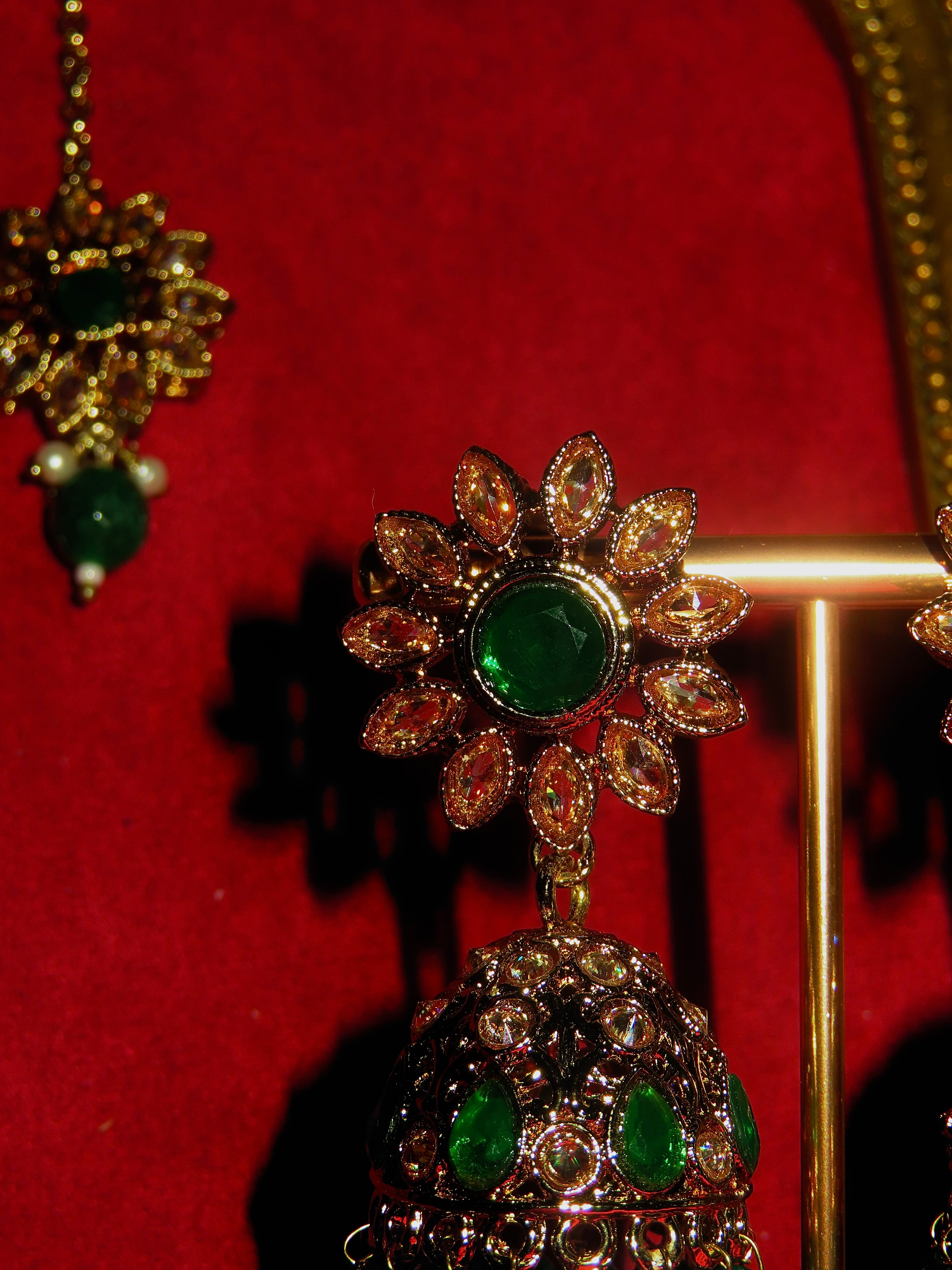 Elara Polki Jhumki & Tikka Set