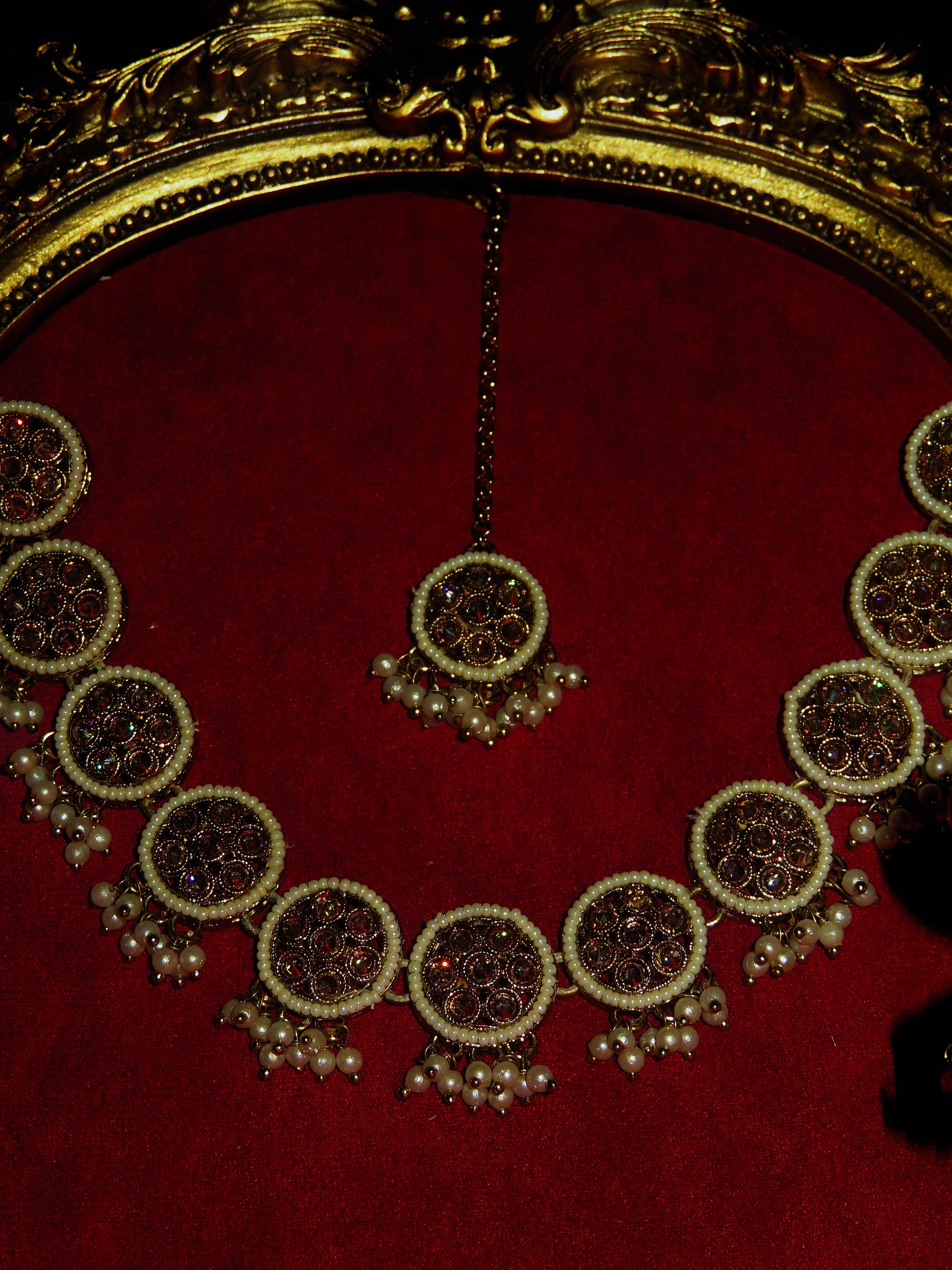 Orion Polki Pearl Necklace Set