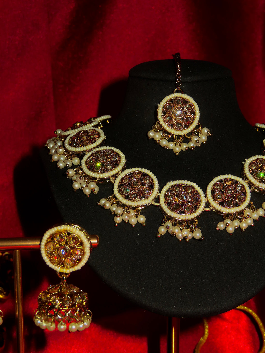 Orion Polki Pearl Necklace Set