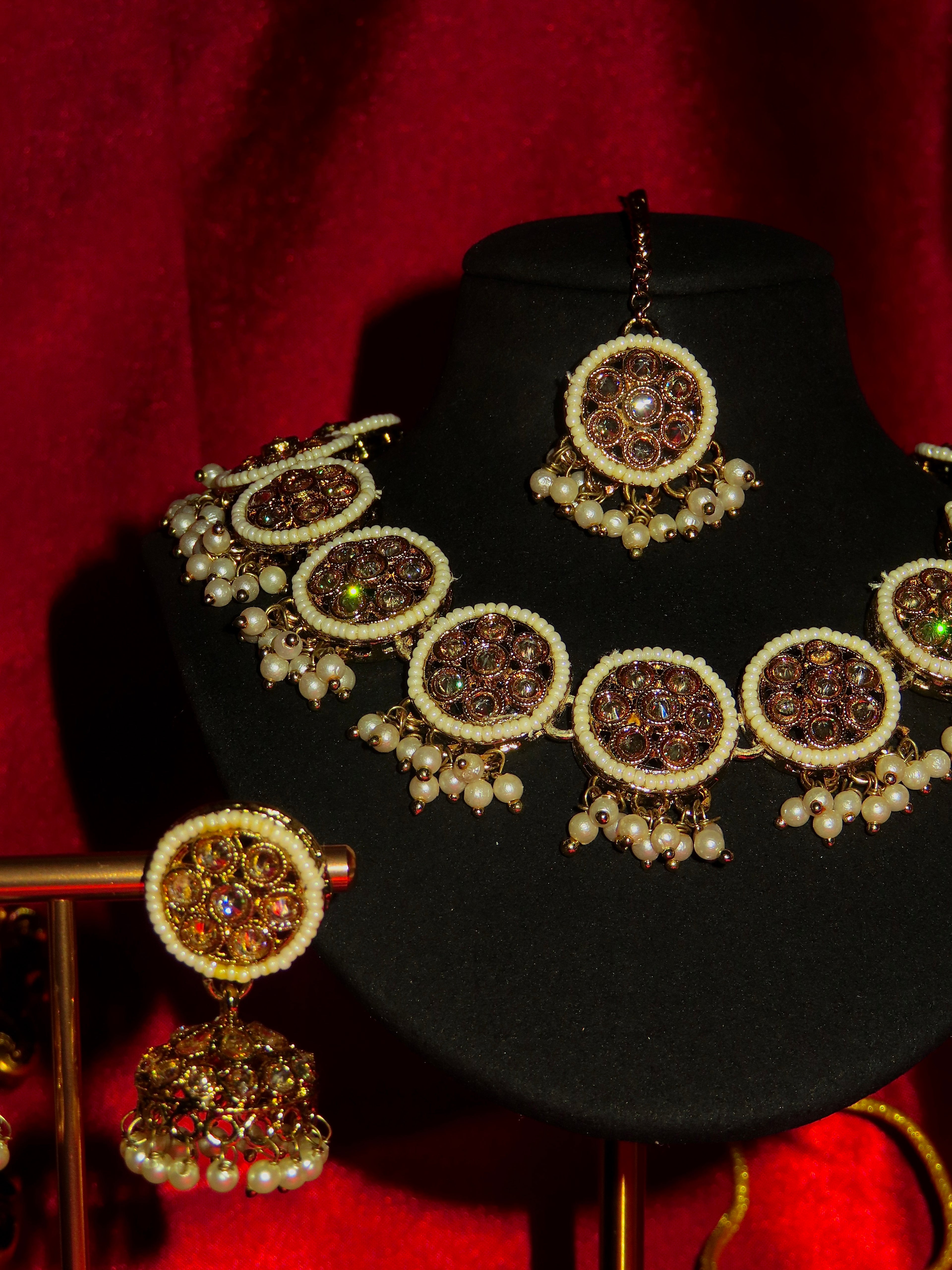 Orion Polki Pearl Necklace Set