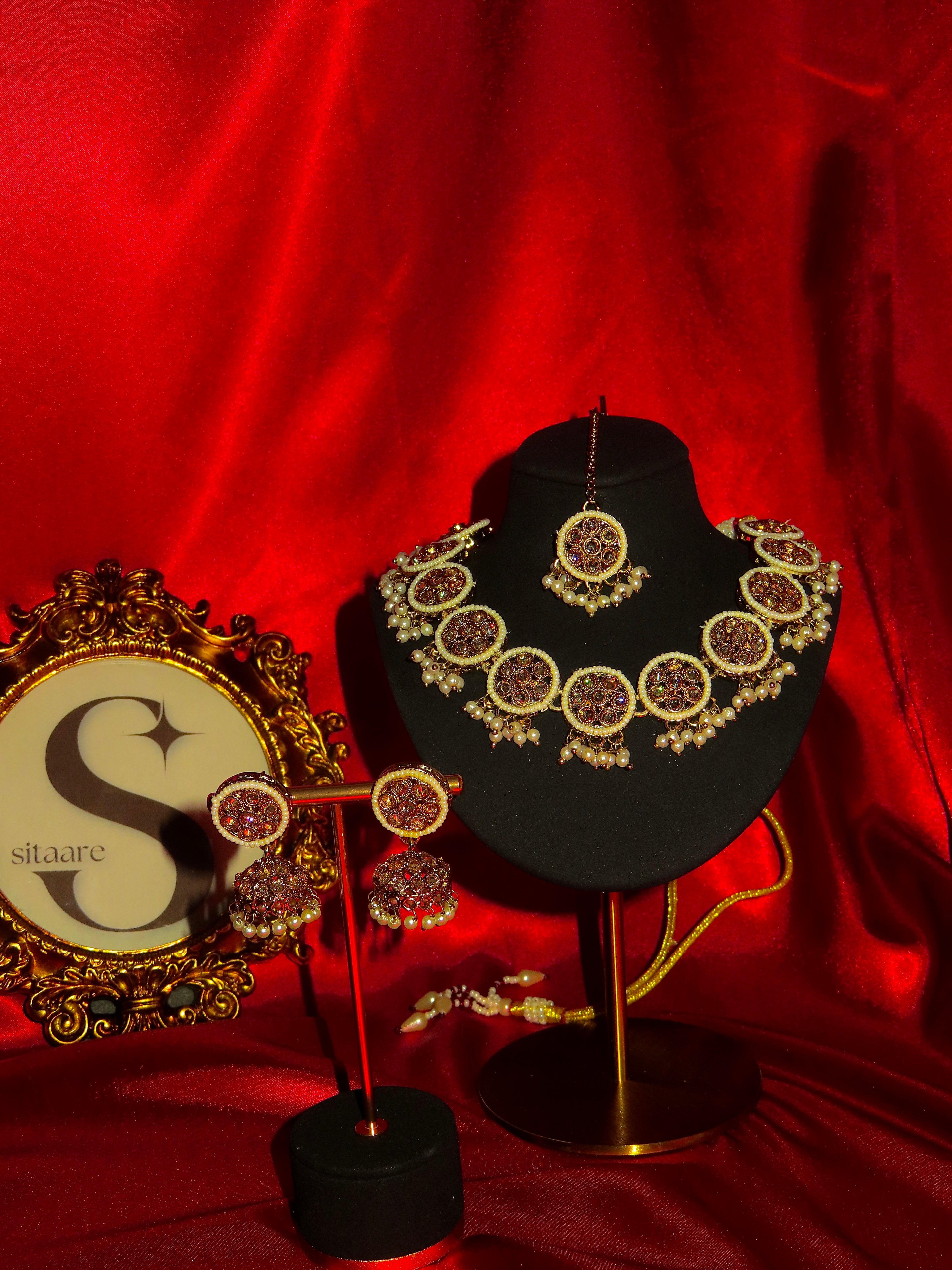 Orion Polki Pearl Necklace Set
