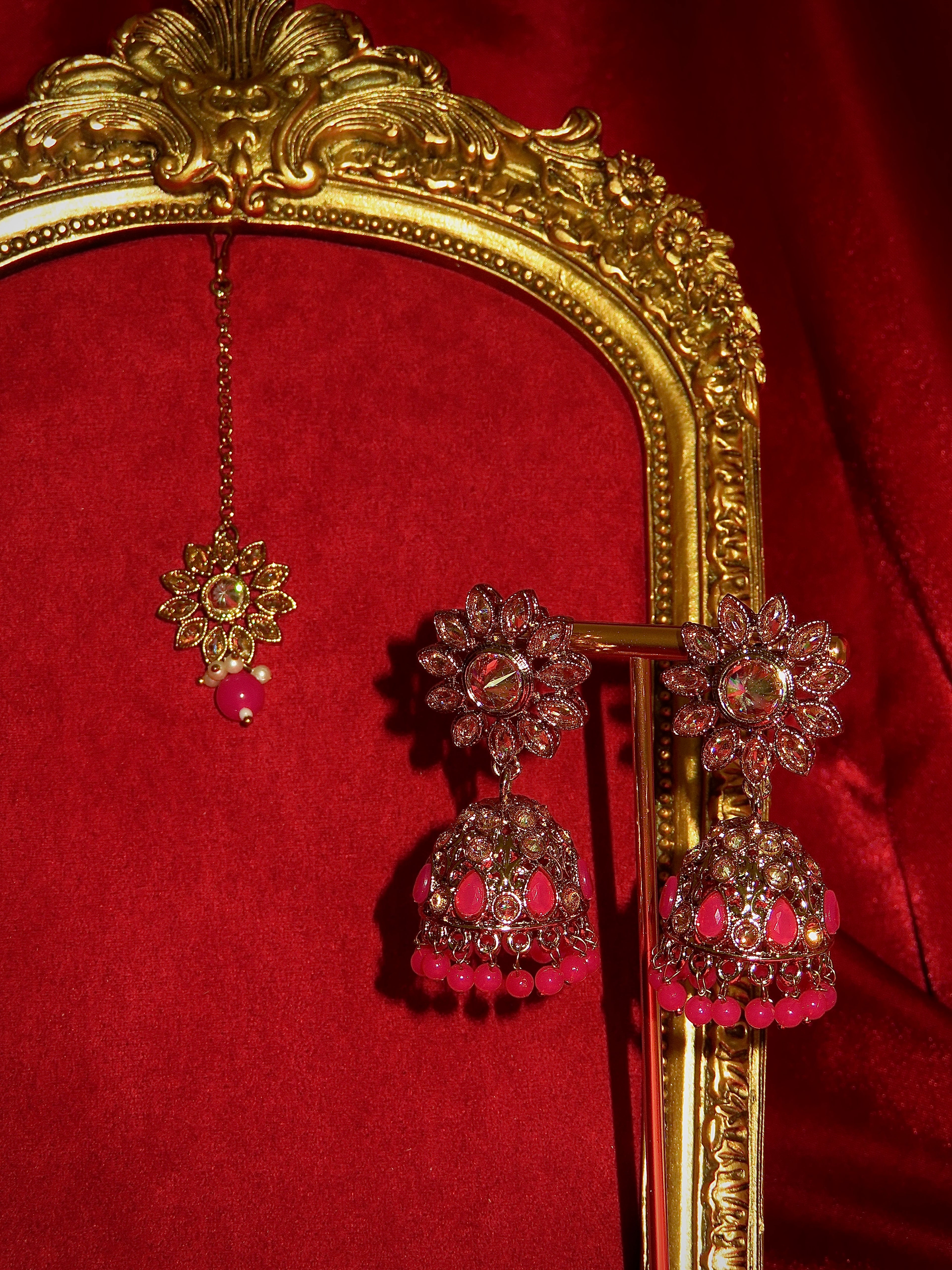 Elara Polki Jhumki & Tikka Set