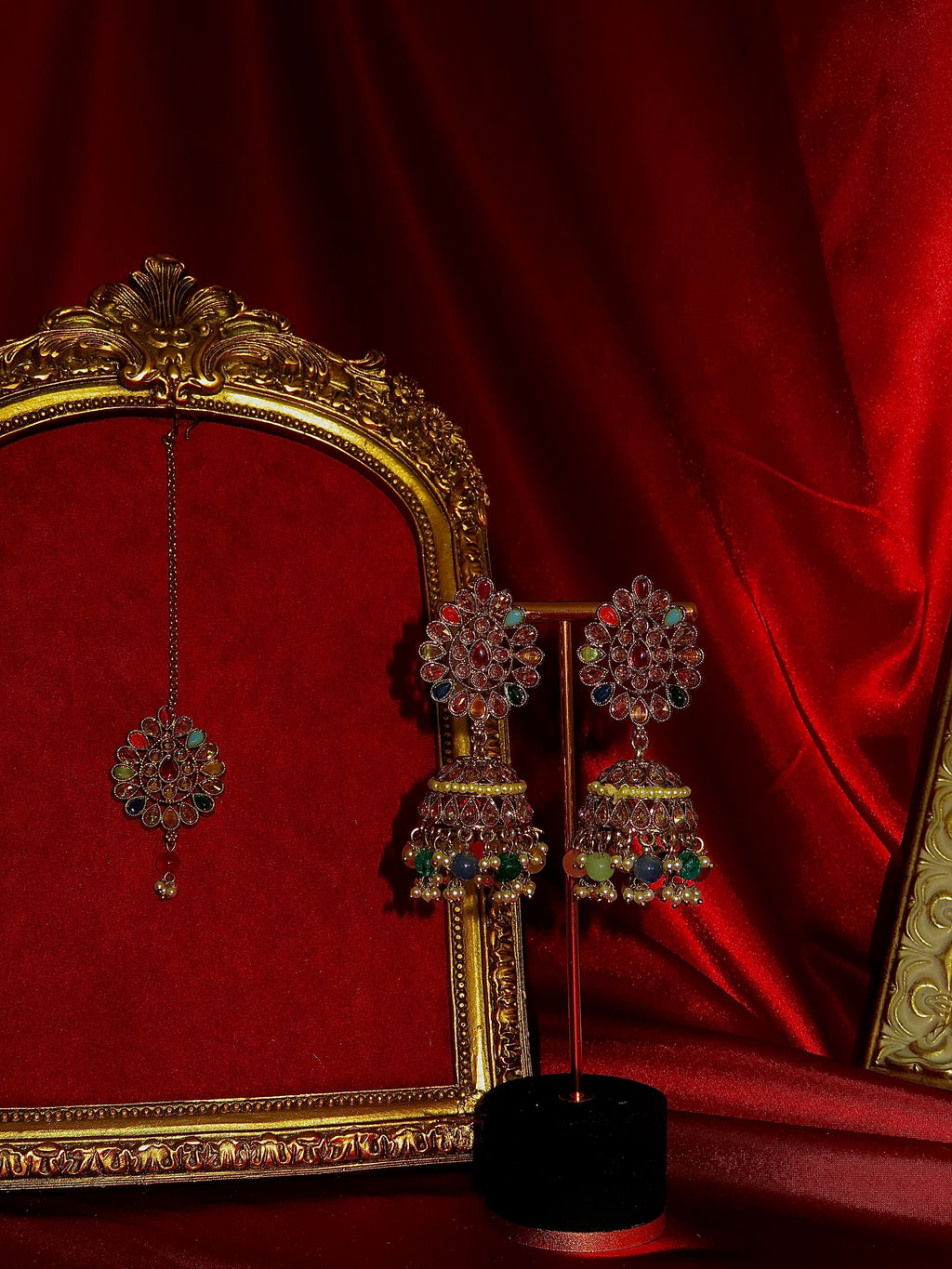 Noor Polki Jhumki & Tikka Set