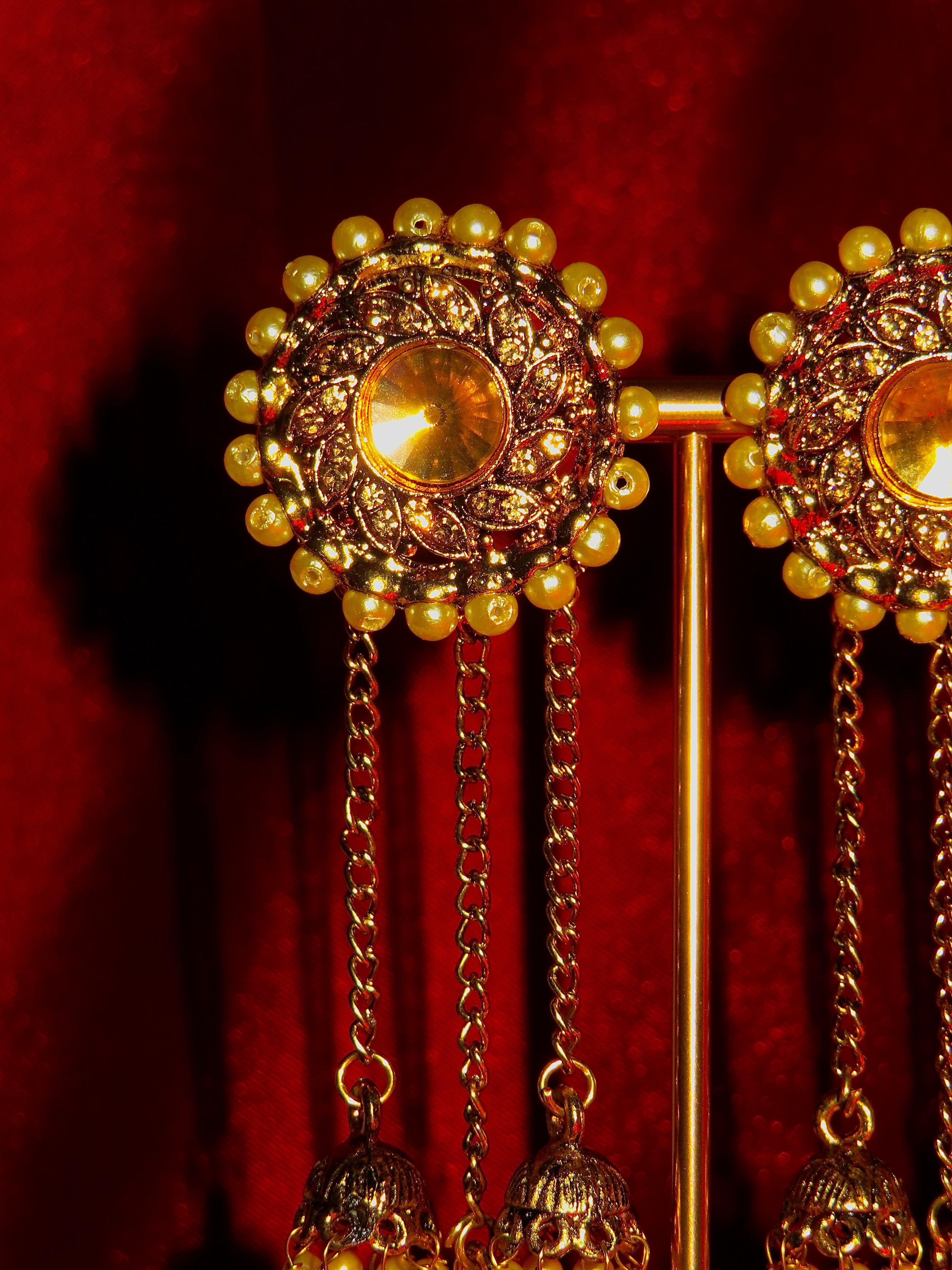Vanya Gold Jhumki Dangle Earrings