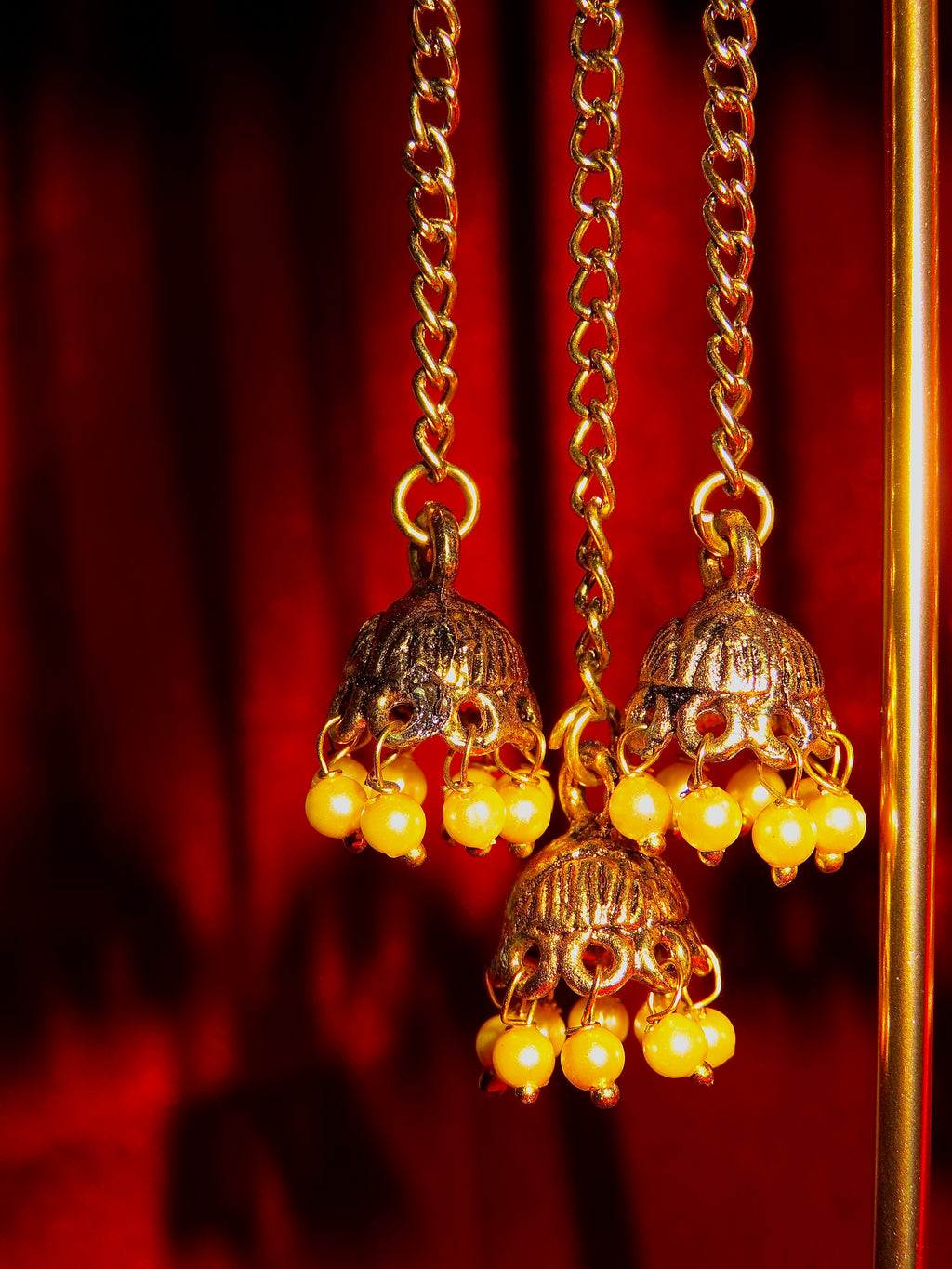 Vanya Gold Jhumki Dangle Earrings