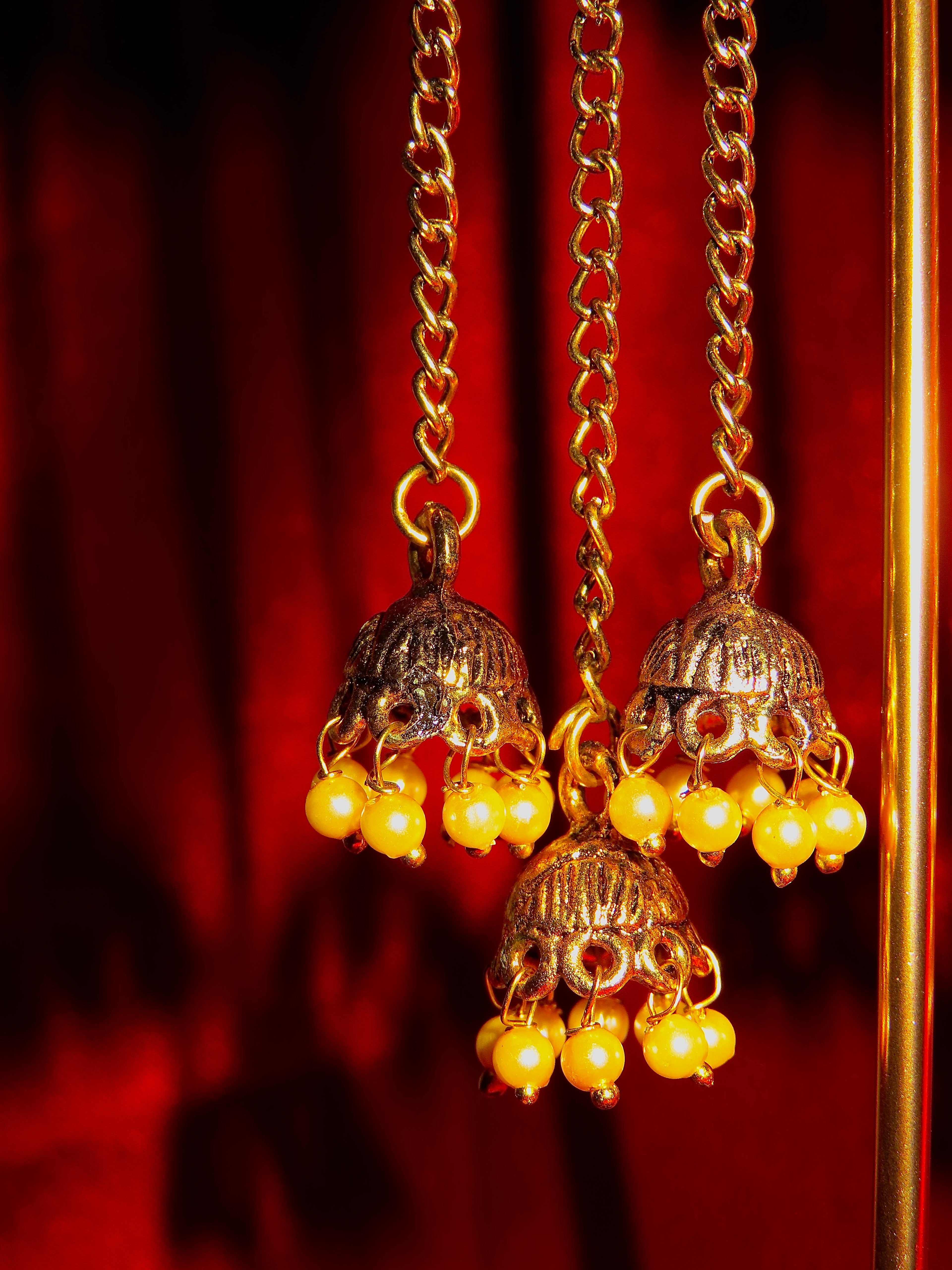 Vanya Gold Jhumki Dangle Earrings