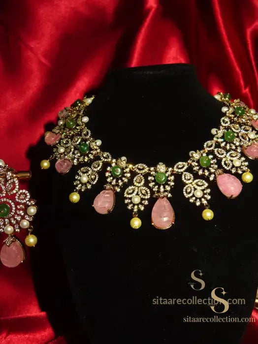 Bellatrix Floral Choker Set Necklace 2 pc Set