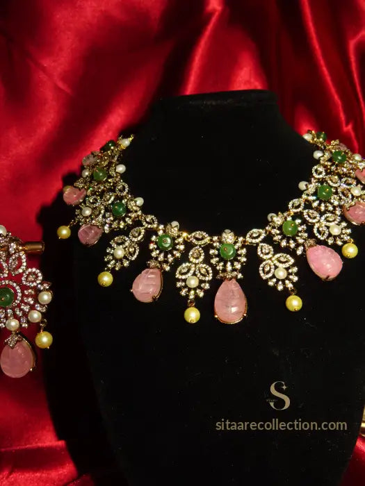 Bellatrix Floral Choker Set Necklace 2 pc Set