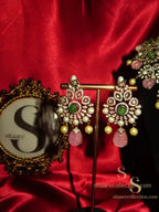 Bellatrix Floral Choker Set Necklace 2 pc Set