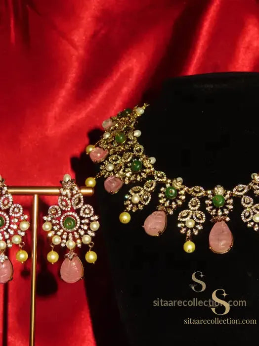 Bellatrix Floral Choker Set Necklace 2 pc Set